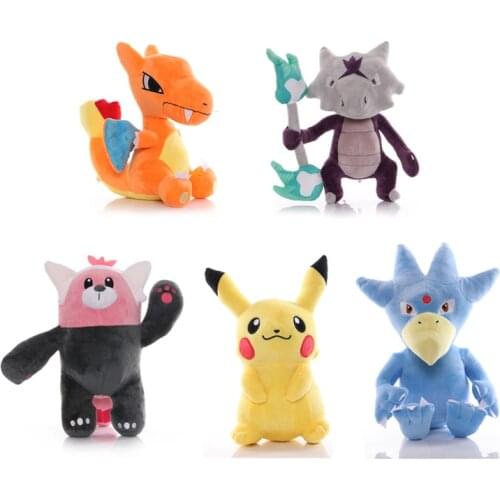 1Pcs 30-37cm Charizard Pikachu Golduck Marowak Bewear Plush Toys Dolls Kawaii Clip Soft Stuffed Peluches Gifts for Kids