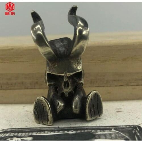 1PC White Copper Animal Knife Beads Paracord Bead EDC Flashlight Pendant Finger Tiger Pendant Keychain Pendant
