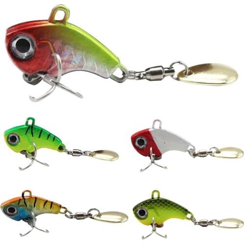 1Pcs Rotating Metal VIB vibration Bait Spinner Spoon Fishing Lures 7g 10g 14g 20g Jigs Trout Winter Fishing Hard Baits Tackle