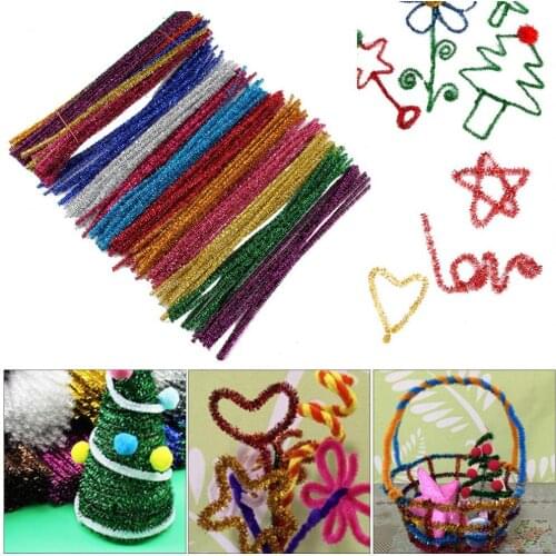 100Pcs Pipe Cleaners Multiple Colors Bend Easily Metal Mixed Color Handmade Handicraft DIY Craft Supplies Home Decor