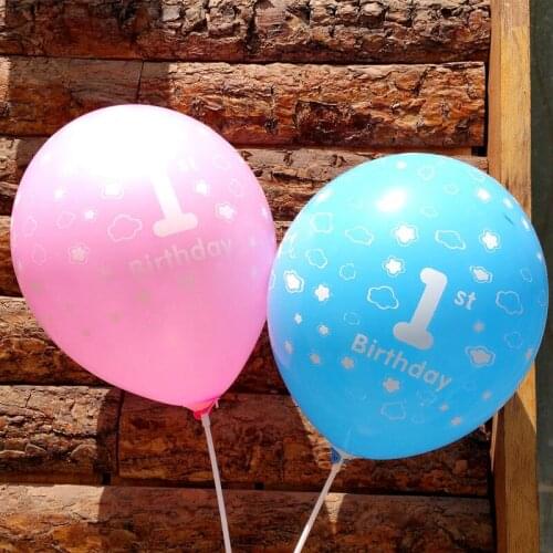12inch 100pcs/lot Cartoon boys and girls first birthday latex balloons baby first birthday party decoration balloon festival