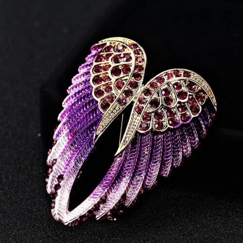 12pcs/lot Wholesale New Angel wings Brooch For Men Jewelry Hijab Accessories Womens Enamel Pin Brooch Bags Bijuteriras