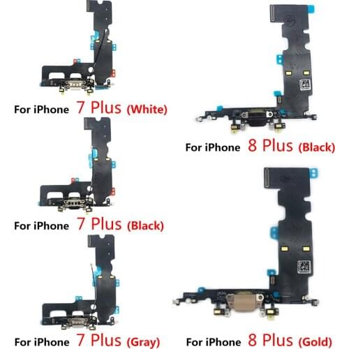 2Pcs/Lot， 100% Original New For Iphone 7 8 Plus X XS USB Charging Port Mic Microphone Dock Connector Board Flex Cable