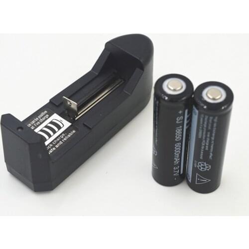 2pcs 18650 3.7V 6000mAh High power Li-ion Battery+multi-function charger 14500 16340 10440 26650 lithium ion battery charger