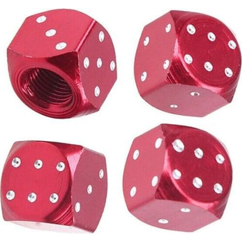 4x Motorcycle Aluminum Dice Style Car Wheel Tire Tyre Caps Valve Stem Dust Covers Cruiser Bobber Chopper Scooter Cafe Racer