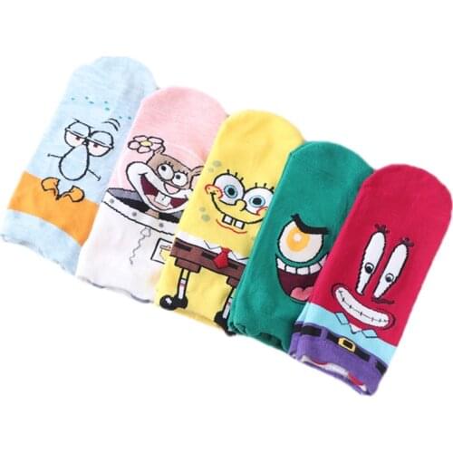 5 Pairs Anime Socks Set Cartoon Socks Harajuku Lovely Boat Socks Spring Summer