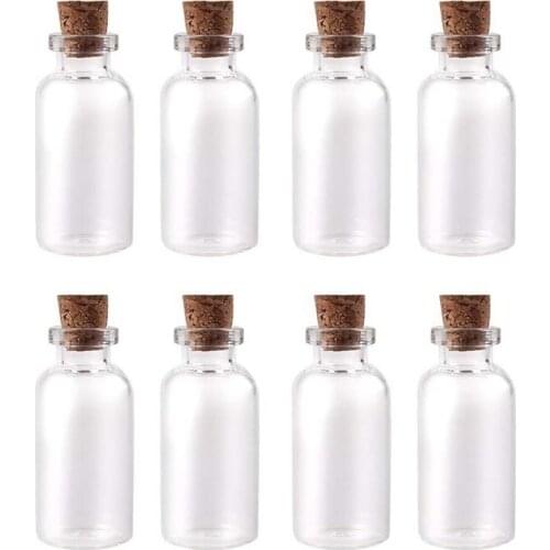 8 pcs Mini glass bottle with cork stopper/small glass bottles/Mini bottle/Mini bottle with cork 22 x 50mm Transparent-ABUX