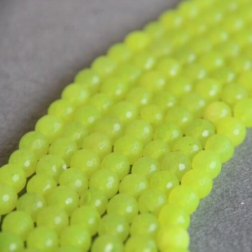 Accessory Craft 8mm Lemon Chalcedony Round DIY Beads Semi Finished Stones Gifts 15inch Faceted Jewelry Making Design Wholesale
