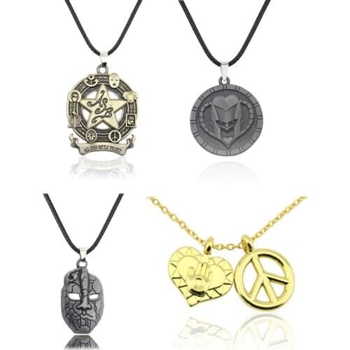 Anime JOJOS BIZARRE ADVENTURE Necklace Metal Chain Men Car Women Bag Necklaces Pendant Higashikata Josuke Jewelry Gift