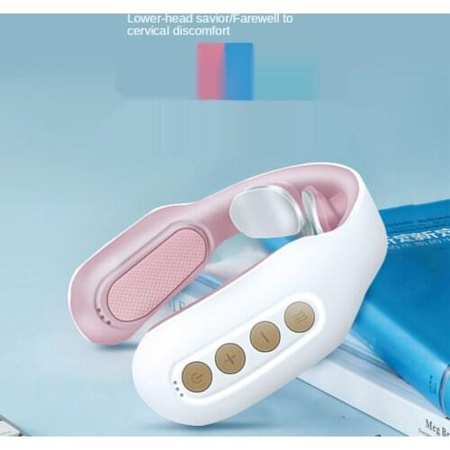 Wireless remote control cervical spine massager with USB rechargeable neck massager intelligent voice neck protector