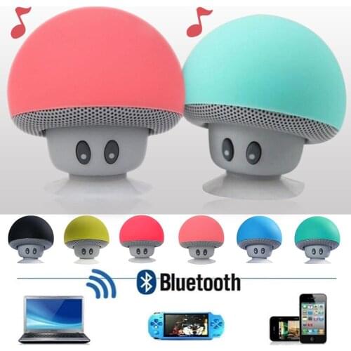 Fashionable Cartoon Mushroom Hairstyle Bluetooth Speakers Wireless Mini Speaker Christmas Gift Mobile Phone Sucker Desktop Stand
