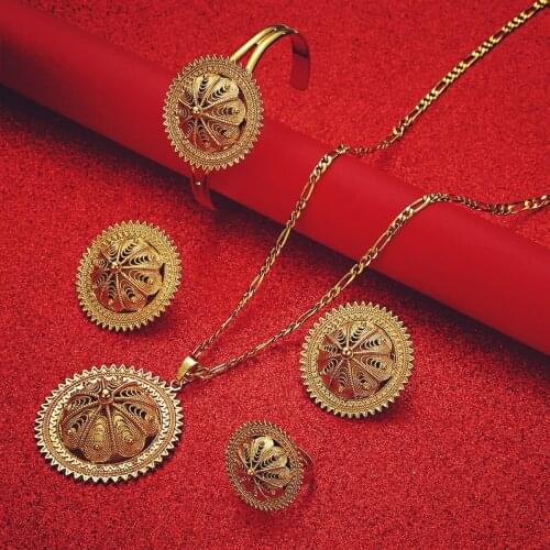 Big Size Ethiopian Eritrean Habesha Wedding Party Jewelry Sets African Traditional Jewelry