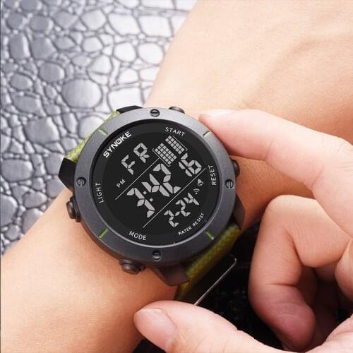 SYNOKE LED Digital Watches Mens Luxury Top Brand Waterproof Military Sport Watch For Men Large Dial Clock Man Relogio Masculino