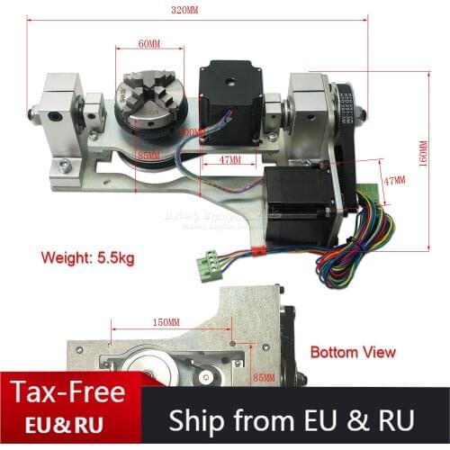 CNC A B 4th 5th Rotary axis with table for cnc router milling machine
