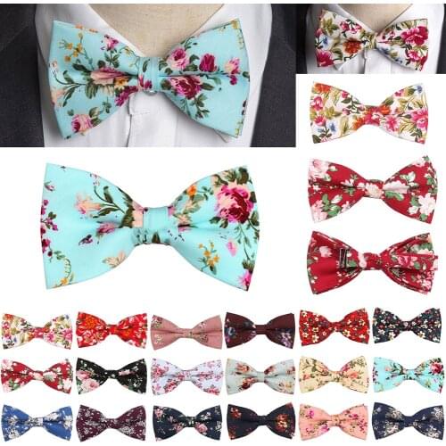 Fashion New Floral Bow Ties Cotton Print Bowtie Neckties For Men Wedding Party Business Suits Gravata Colorful Butterfly Cravats
