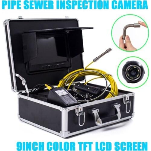 20m Cable 9'' Monitor Pipe Sewer Inspection video Camera IP68 Waterproof Endoscope Camera Drain Sewer Industrial System WP90