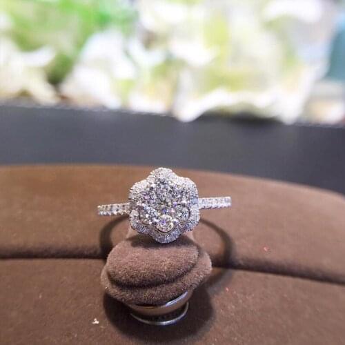 Natural Diamond 18K Gold Pure Gold Ring Beautiful Gemstone Ring Good Upscale Trendy Classic Party Fine Jewelry Hot Sell New 2020