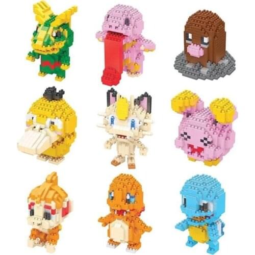 22 Style Novel Pokemon Anime Characters Building Blocks DIY Action Figures Doll Toy Children Puzzles Assembling Accessories Gift