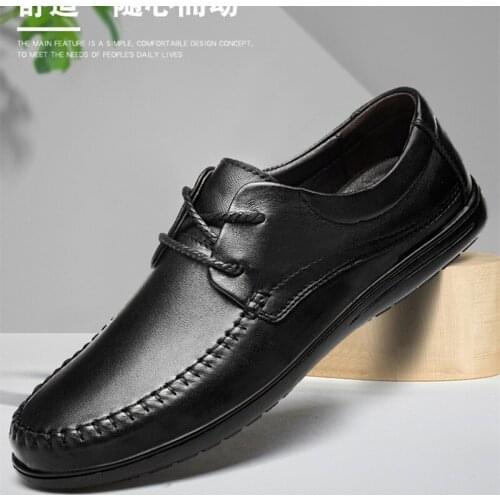 Mens Shoes Casual Leather Spring Casual Shoes 2020 New Men Breathable Zapatos Casuales Para Hombre De Cuero Man Fashion Black