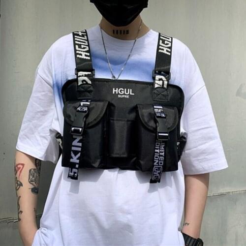 Chest Bag For Men Tactical Vest Bag Casual Function Chest Rig Bags Streetwear For Boy Waist Pack Waist Bag Travel Shoulder Bag