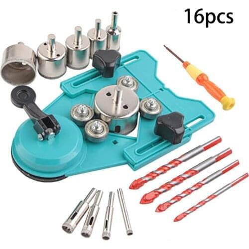 16/11pcsAdjustable masonry drill positioner Hole Saw Guide Opening Locator Sucker for Ceramic Glass drilling Auxiliary tools
