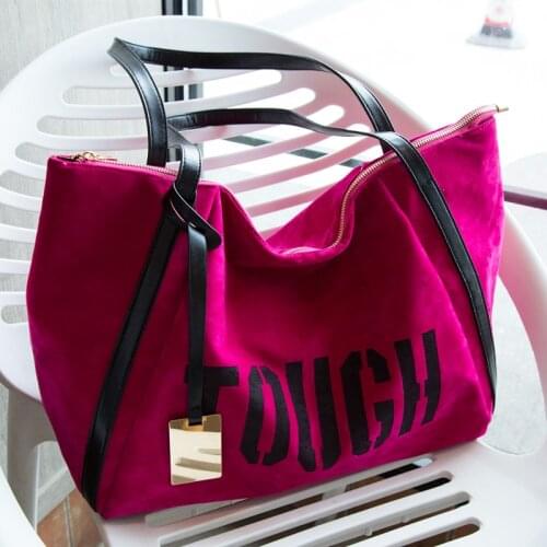 2020 Autumn New Womens Fleece Tote Handbags Large Capacity Casual Totes Cloth Bag Shoulder Bag Women Purse and Handbags