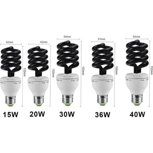 NEW E27 15W 30W 40W 220V Spiral Quartz Fluorescent UV Black Light Ultraviolet Light Energy Saving Bulb Violet Stage Effect Lamps