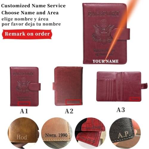 Boarding Pass Card Holder Customized Engraved Name Passport Cover United States Business Passport Case Travel Bank Card ID