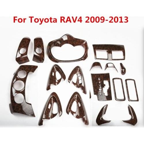 Wood Grain Car Interior Window Control Gear Panel Cover Outlet Trim for Toyota RAV4 2009 2010 2011 2012 2013 Mouldings Styling