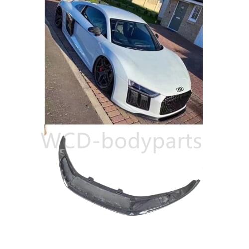 For AUdi R8 Vorstlener-Style Carbon Fiber Front Lip Diffuser Trim Body Kit Tuning Part For R8 Wing Splitter 2016-2018