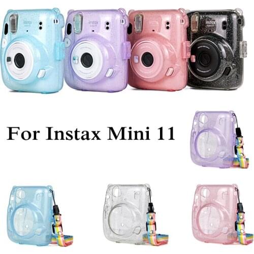 For Instax Mini 11 Bag Portable Transparent Camera Case Dustproof Protective Cover pvc shell With Strap Anti Impact For Fuji