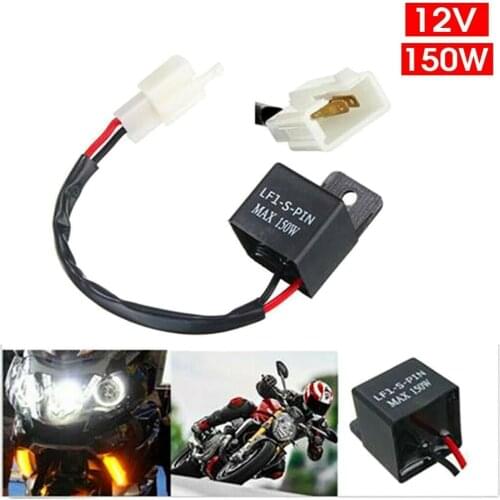 12V 2-Pin Motorcycle Electronic LED Flasher Relay 150W LED Turn Signal Bulbs LED Turn Indicator Light Flasher Blinker Relay