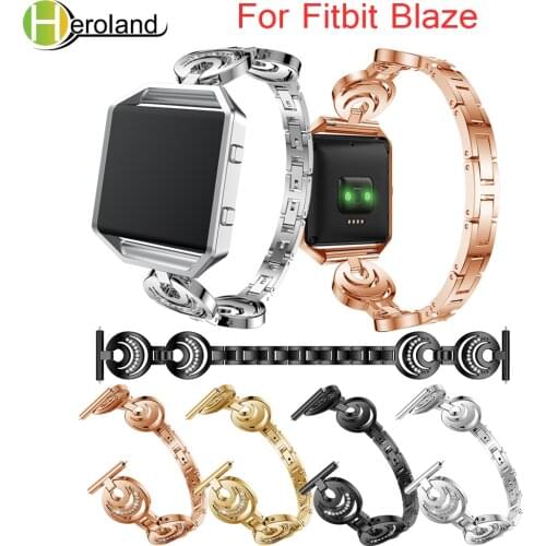 Stainless Steel Crystal Band For Fitbit Blaze smart replacement watchband WristStrap For Fitbit Blaze bracelet Watch Accessories