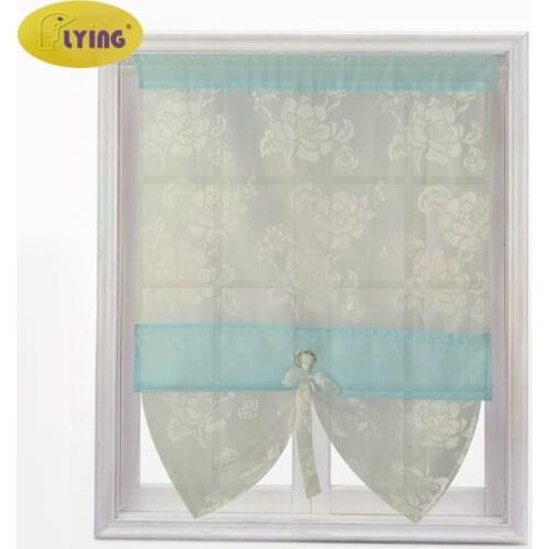 Flying Floral White Curtains Jacquard Rod Pocket Panels for Window Door Treatments for Living Dining Room Tie Up Bedroom Curtain