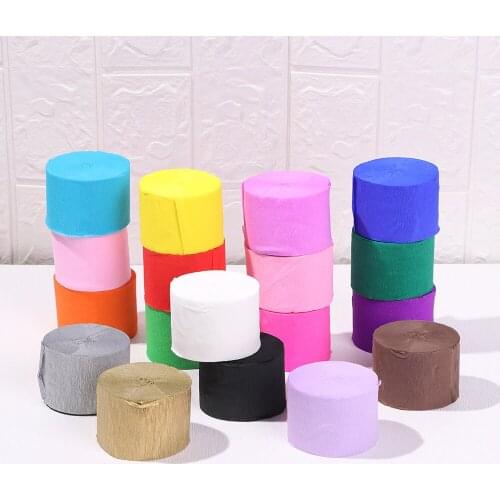 1Roll Multicolor Crepe Paper Streamers Colored Rainbow Garland Photography Backdrops DIY Paper Wedding Decor Party Supplies