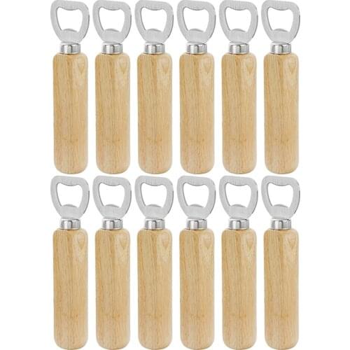 Free Shipping 4 PCS/100PCS Wooden Portable Beer Bottle Opener Wood Handle Handheld Bartender Bottle Opener Pack of 4/100
