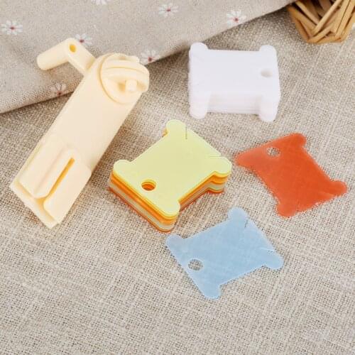 150pcs/120pcs Wire Bobbins+ Manual Floss Bobbin Winder Plastic Stitch Card Thread Holder Rope Organizer White/Colorful Craft Sew