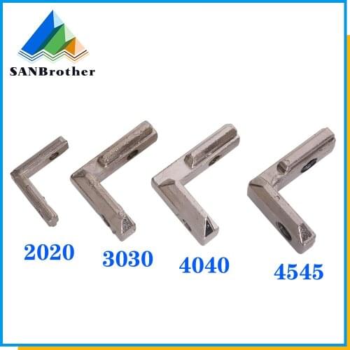 2-10pcs T Slot L-Shape 2020 3030 4040 4545 Aluminum Profile Interior Corner Connector Joint Bracket with screw