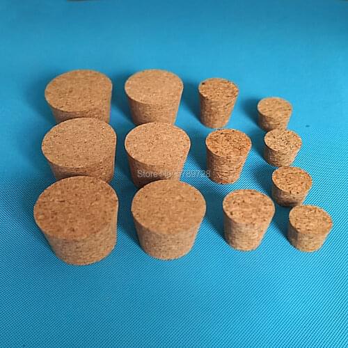 20pcs Top DIA 18mm to 54mm Wood Cork Lab Test Tube Plug Essential Oil Pudding Small Glass Bottle Stopper Lid Customized