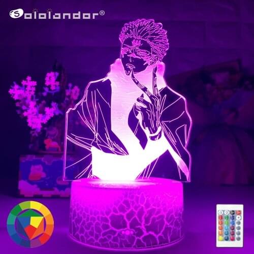 2021 Newest LED Night Lamp Anime Lamp Gojo Satoru Figure for Kids Bedroom Decor Nightlight Manga Cool Gift Child Table Lamps