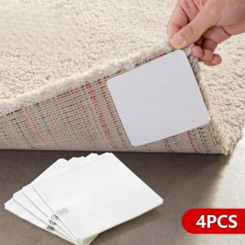 4pcs/Lot Fixed Carpet Tape Super Viscous Double-Sided Adhesive Anti-Slip Strong Mat Tape Sticker Ground Non-Woven Carpet Tape