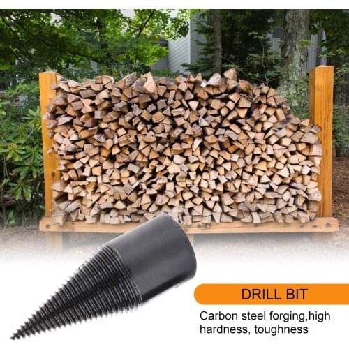 4pcs Earth Augers Garden Planting Machine Firewood Drill Bit Multifunction Splitting Cones Log Splitter Drilling Tool