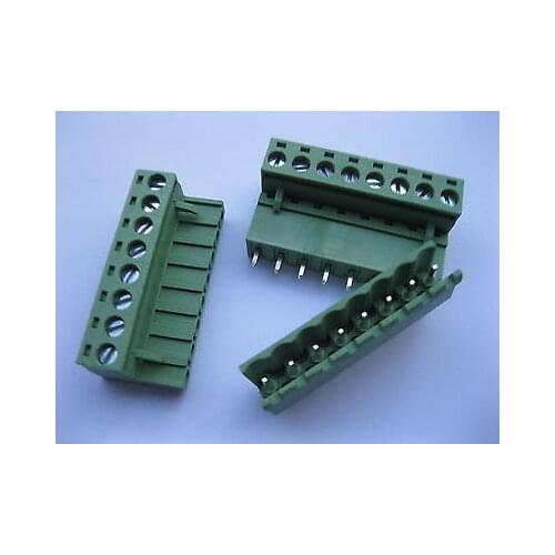 50 pcs 5.08mm Straight 8 pin Screw Terminal Block Connector Pluggable Type Green