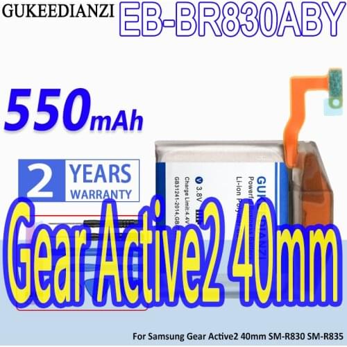High Capacity GUKEEDIANZI Battery EB-BR830ABY 550mAh For Samsung Gear Active2 40mm SM-R830 SM-R835 Active 2