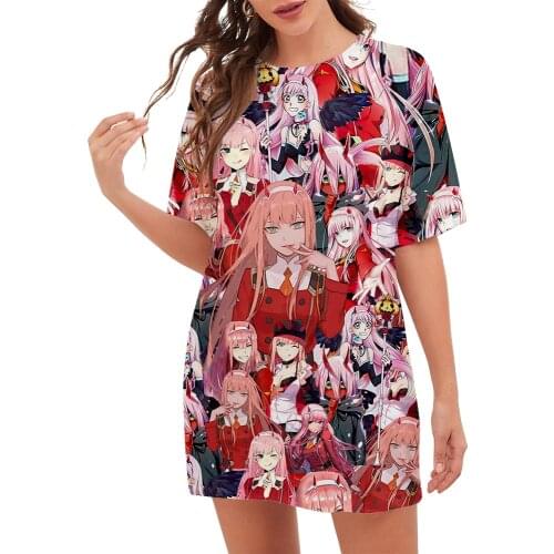 CLOOCL Popular Darling In The Franxx Fashion Women Short Sleeve Loose T Shirt 3D Anime Girl Print Long T-shirt Women Clothing