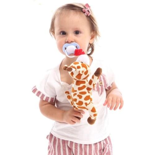 Baby Doll with Pacifier Clips Lovely Elephant Toys Removeable Pacifier Food Safe Silicone Nipples And Gift Plush Toy