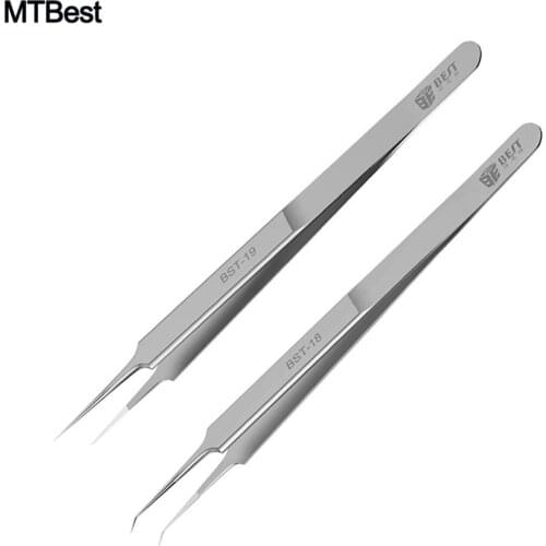 Electronics Industrial Tweezers Anti-static ESD Curved Straight Tips Super Hard 0.02m Fly Wire Forceps PC Phone Repair Hand Tool