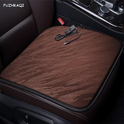 FUZHKAQI 12V Heated car seat cover for Fiat all model Linea Bravo Ottimo Viaggio punto Perla palio Weekend Winter Pad Cushions