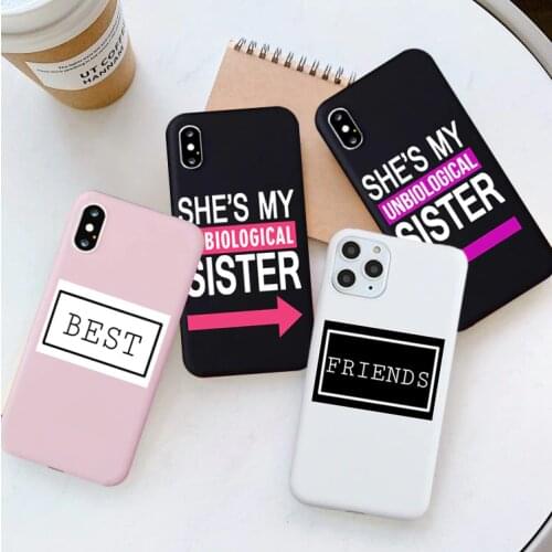 GYKZ Funny Best Friend Phone Case For iPhone X XS MAX XR 11 Pro 7 8 6s Plus Black Pink Soft Silicone Back Cover Funny Letter Bag