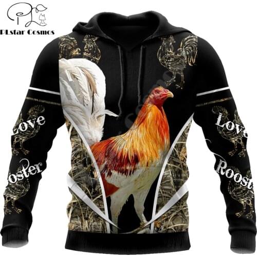 Love Rooster Tattoo 3D All Over Printed Autumn Men Hoodies Unisex Casual Pullover Zip Hoodie Streetwear sudadera hombre DW0593